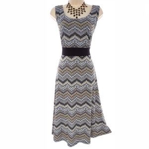 14 Large XL▪️CHEVRON PRINT MIDI DRESS Day/Evening